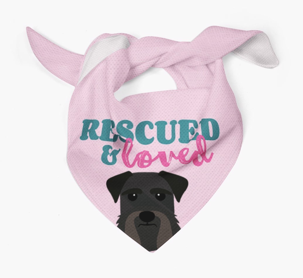 'Rescued and Loved' - Personalised {breedFullName} Bandana