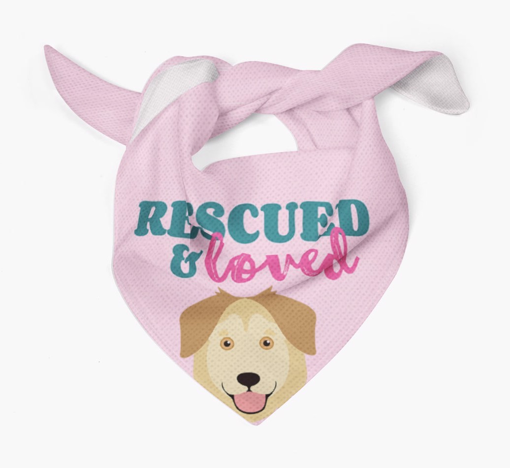 'Rescued and Loved' - Personalised {breedFullName} Bandana