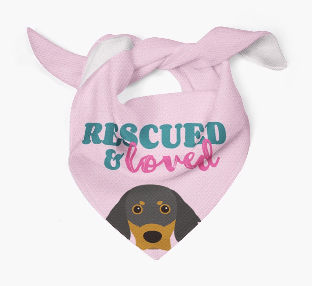 'Rescued and Loved' - Personalised {breedFullName} Bandana