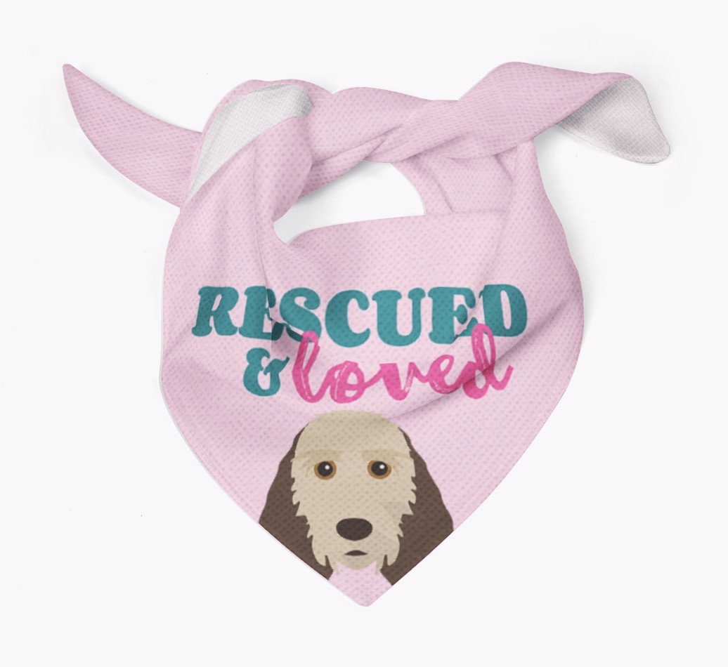 'Rescued and Loved' - Personalised {breedFullName} Bandana