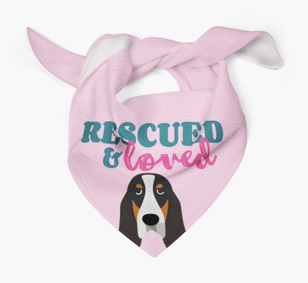 'Rescued and Loved' - Personalised {breedFullName} Bandana