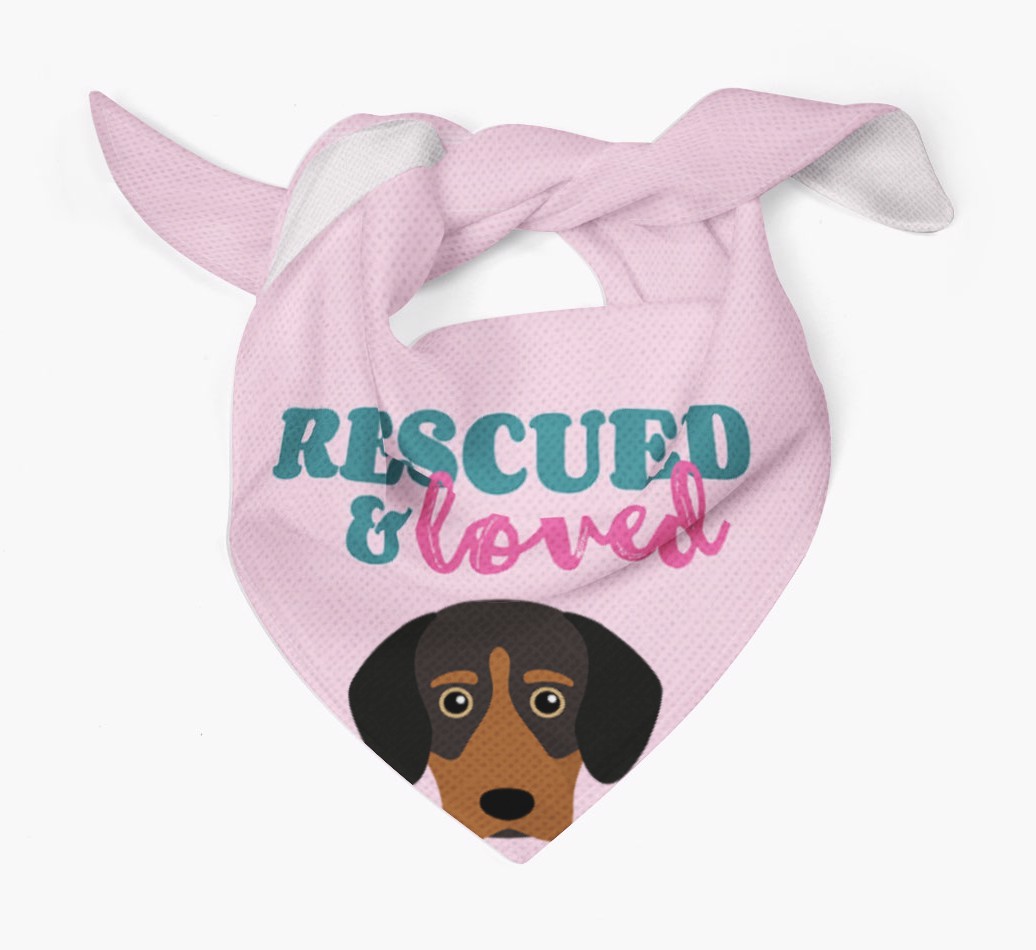 'Rescued and Loved' - Personalised {breedFullName} Bandana
