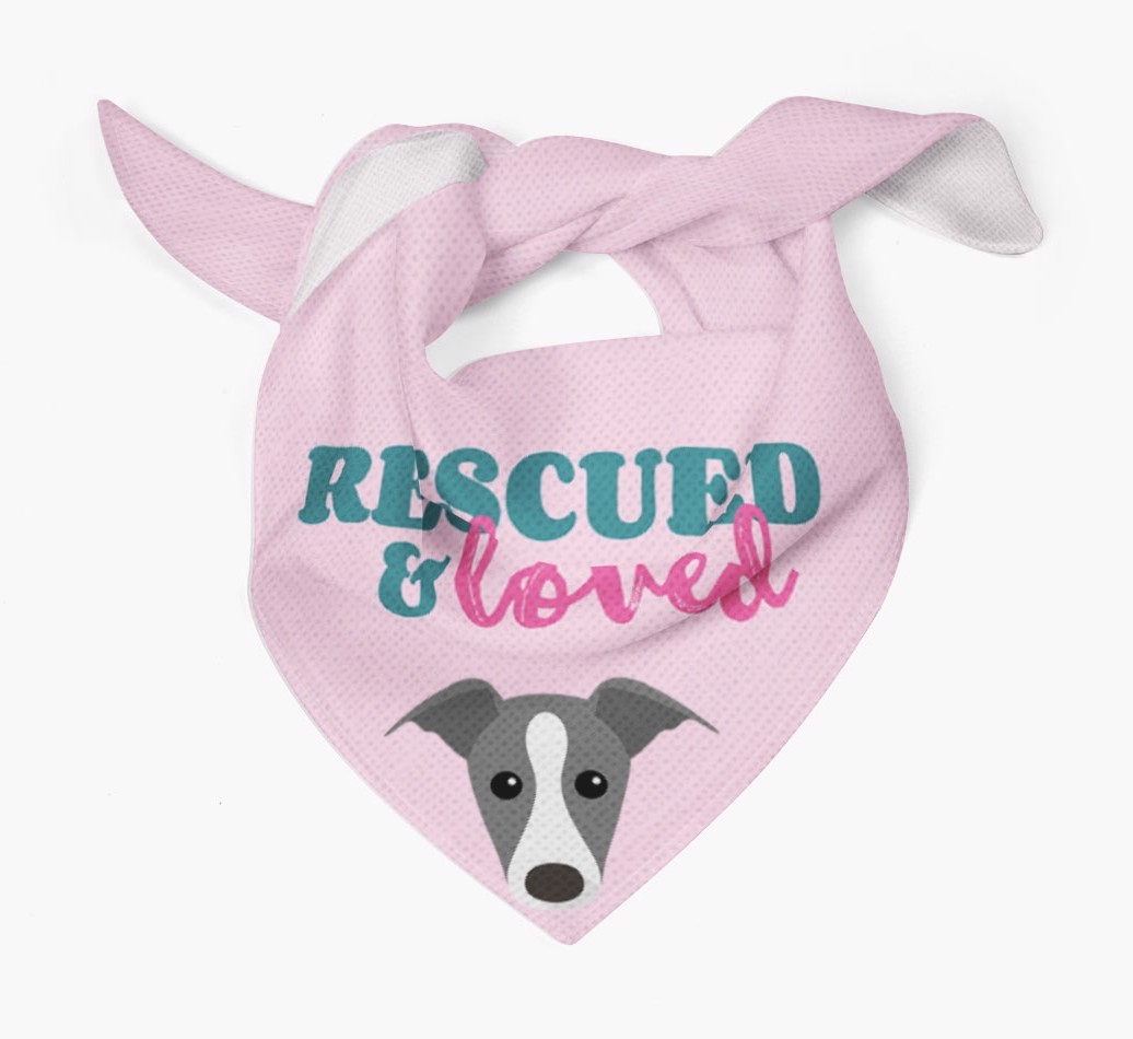 'Rescued and Loved' - Personalised {breedFullName} Bandana