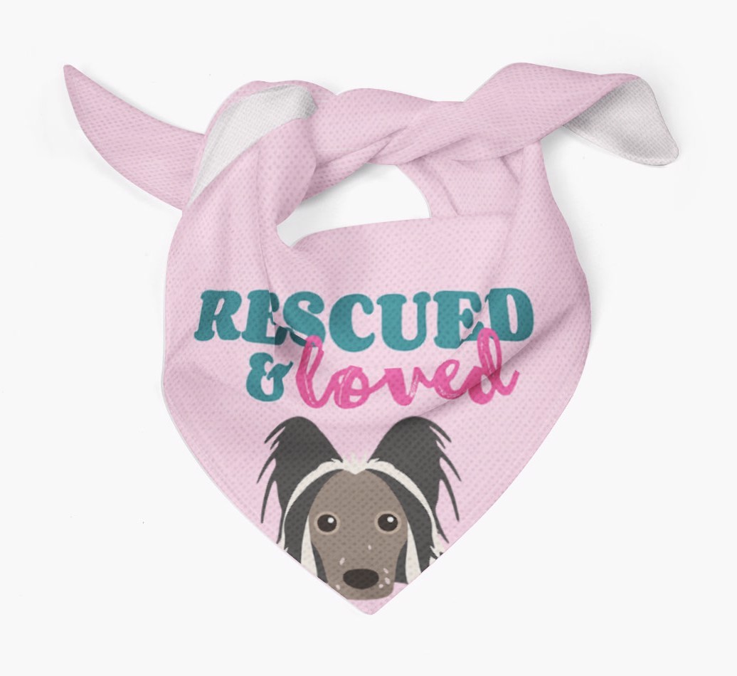 'Rescued and Loved' - Personalised {breedFullName} Bandana