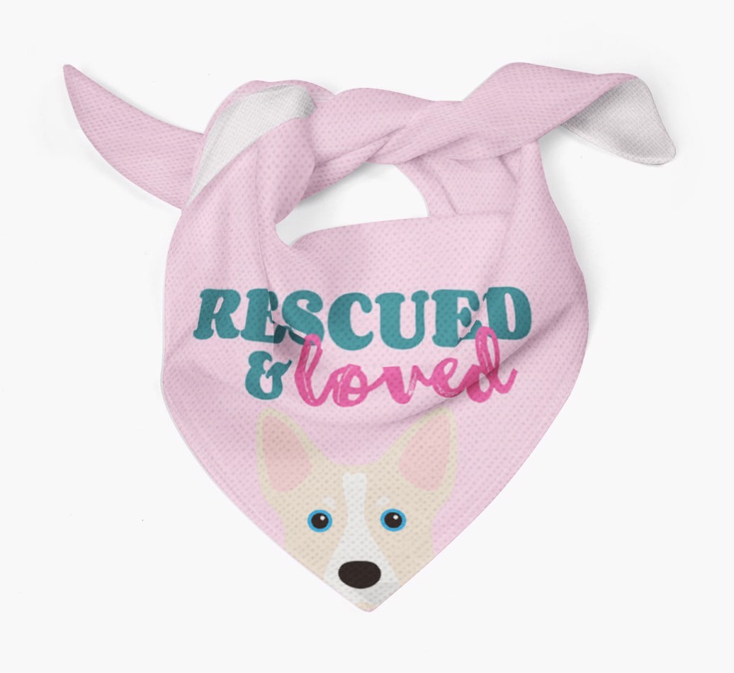 'Rescued and Loved' - Personalised {breedFullName} Bandana