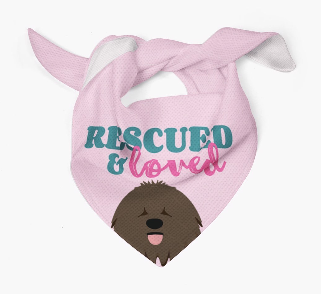 'Rescued and Loved' - Personalised {breedFullName} Bandana
