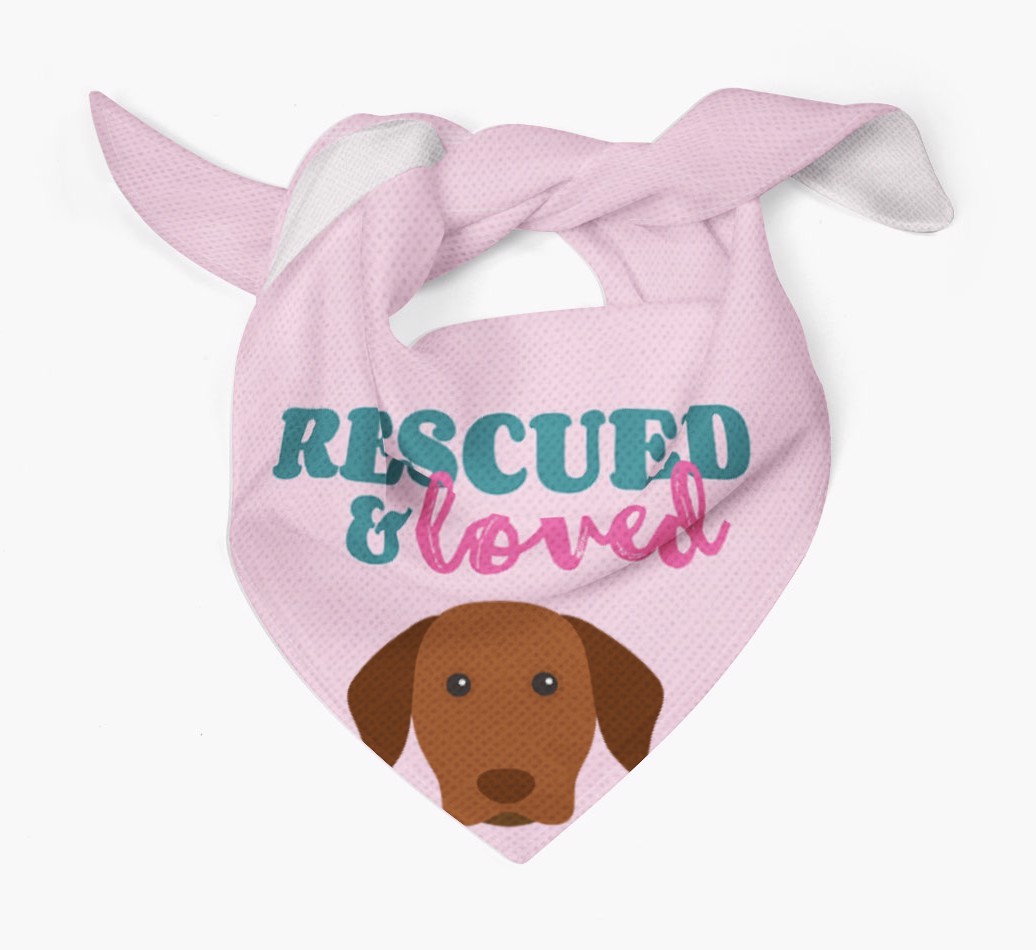 'Rescued and Loved' - Personalised {breedFullName} Bandana