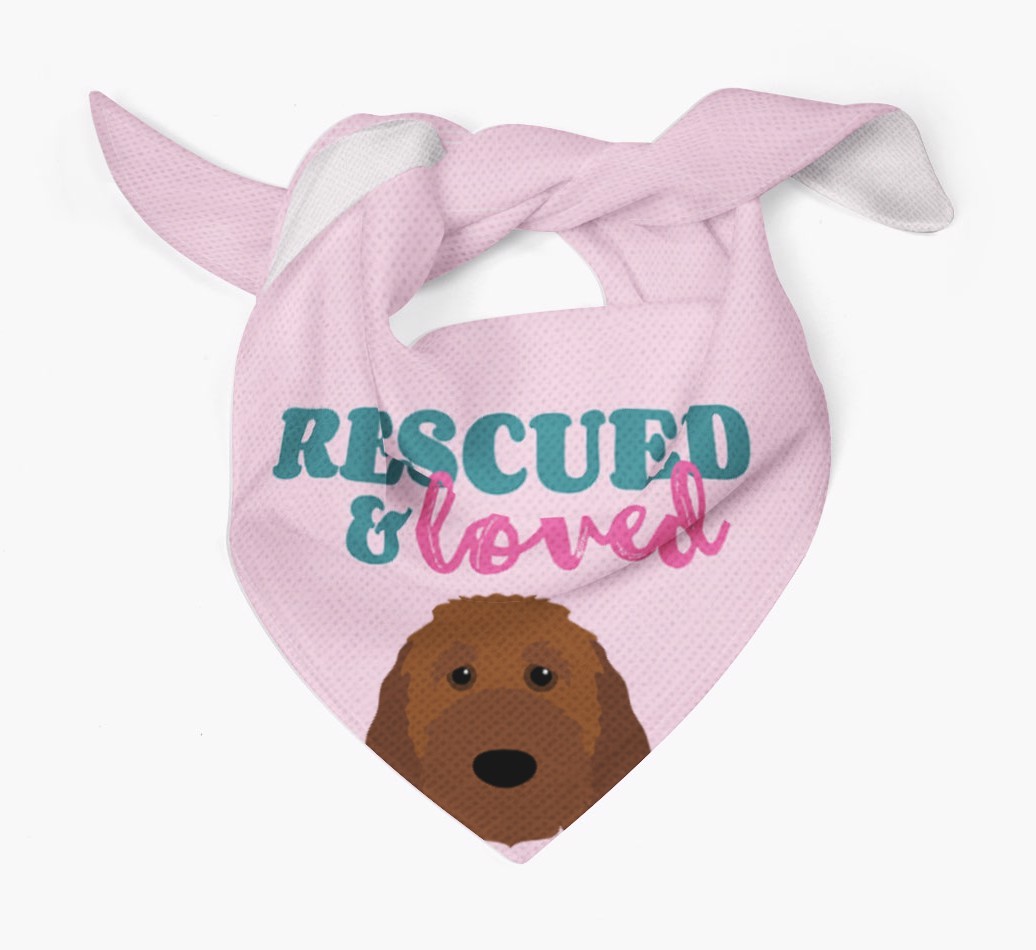 'Rescued and Loved' - Personalised {breedFullName} Bandana