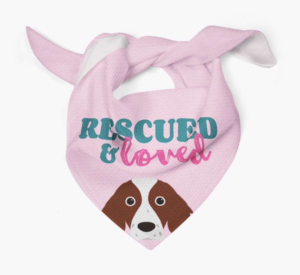 'Rescued and Loved' - Personalised {breedFullName} Bandana