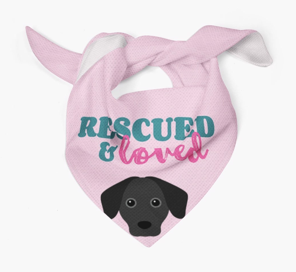 'Rescued and Loved' - Personalised {breedFullName} Bandana
