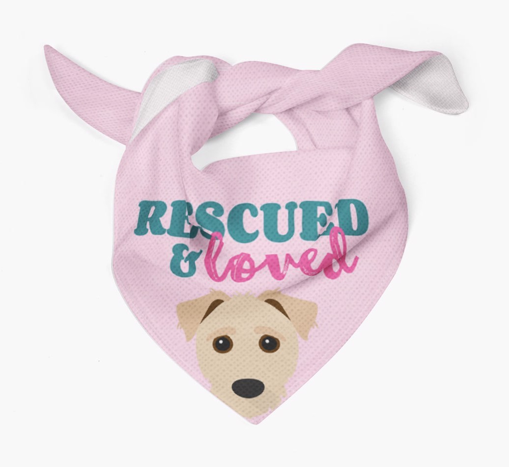 'Rescued and Loved' - Personalised {breedFullName} Bandana