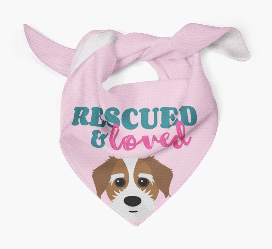 'Rescued and Loved' - Personalised {breedFullName} Bandana