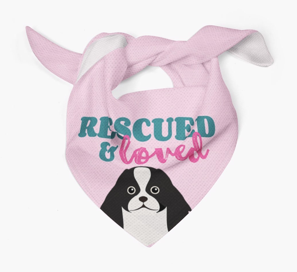 'Rescued and Loved' - Personalised {breedFullName} Bandana