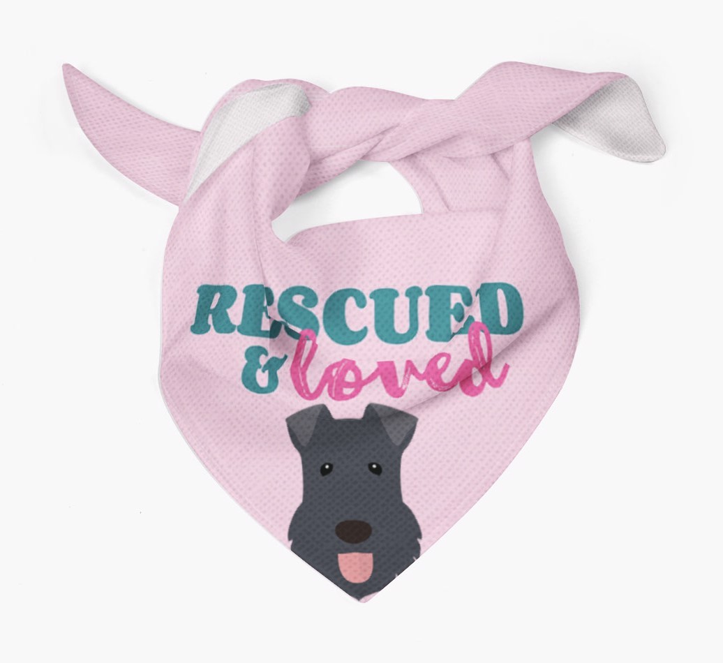 'Rescued and Loved' - Personalised {breedFullName} Bandana