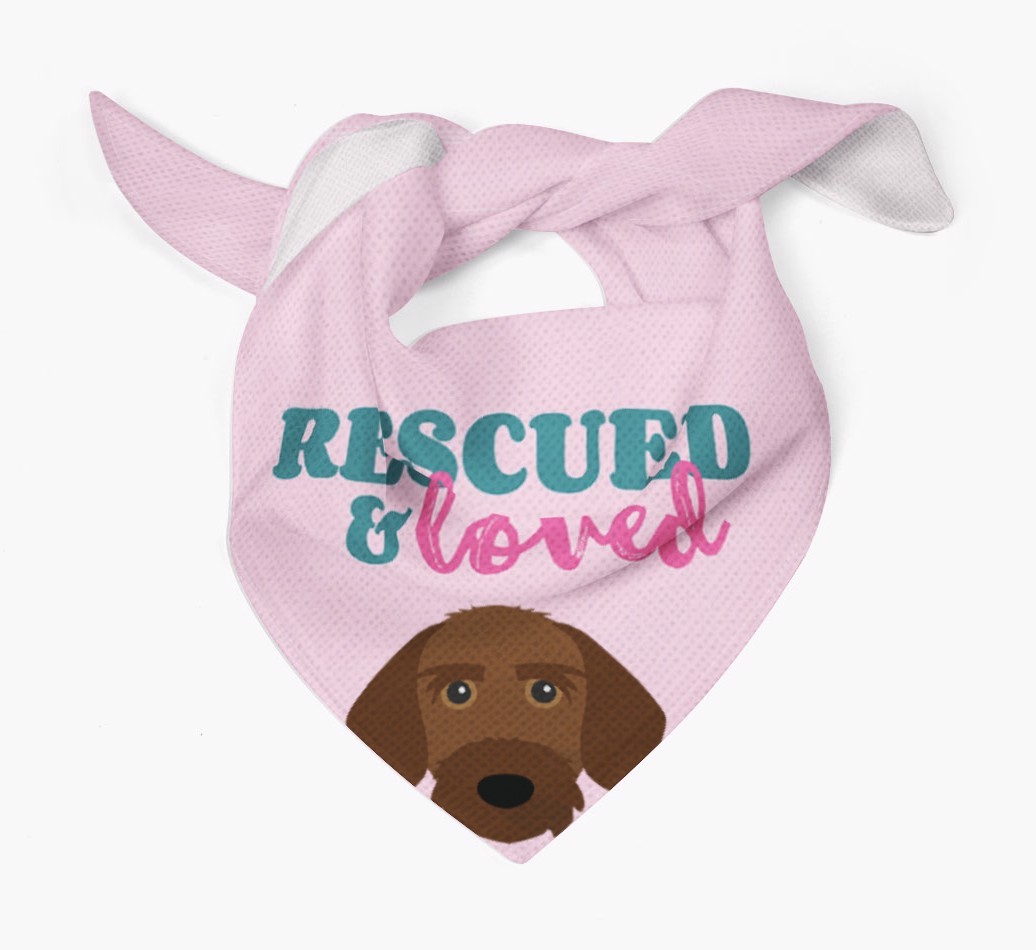 'Rescued and Loved' - Personalised {breedFullName} Bandana