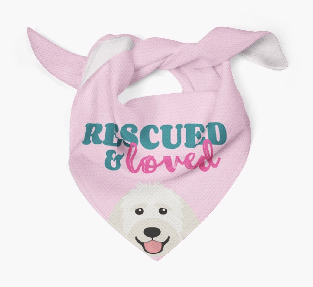 'Rescued and Loved' - Personalised {breedFullName} Bandana