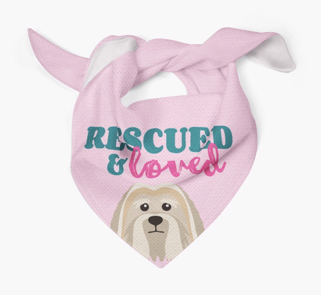 'Rescued and Loved' - Personalised {breedFullName} Bandana