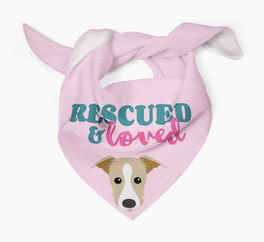 'Rescued and Loved' - Personalised {breedFullName} Bandana