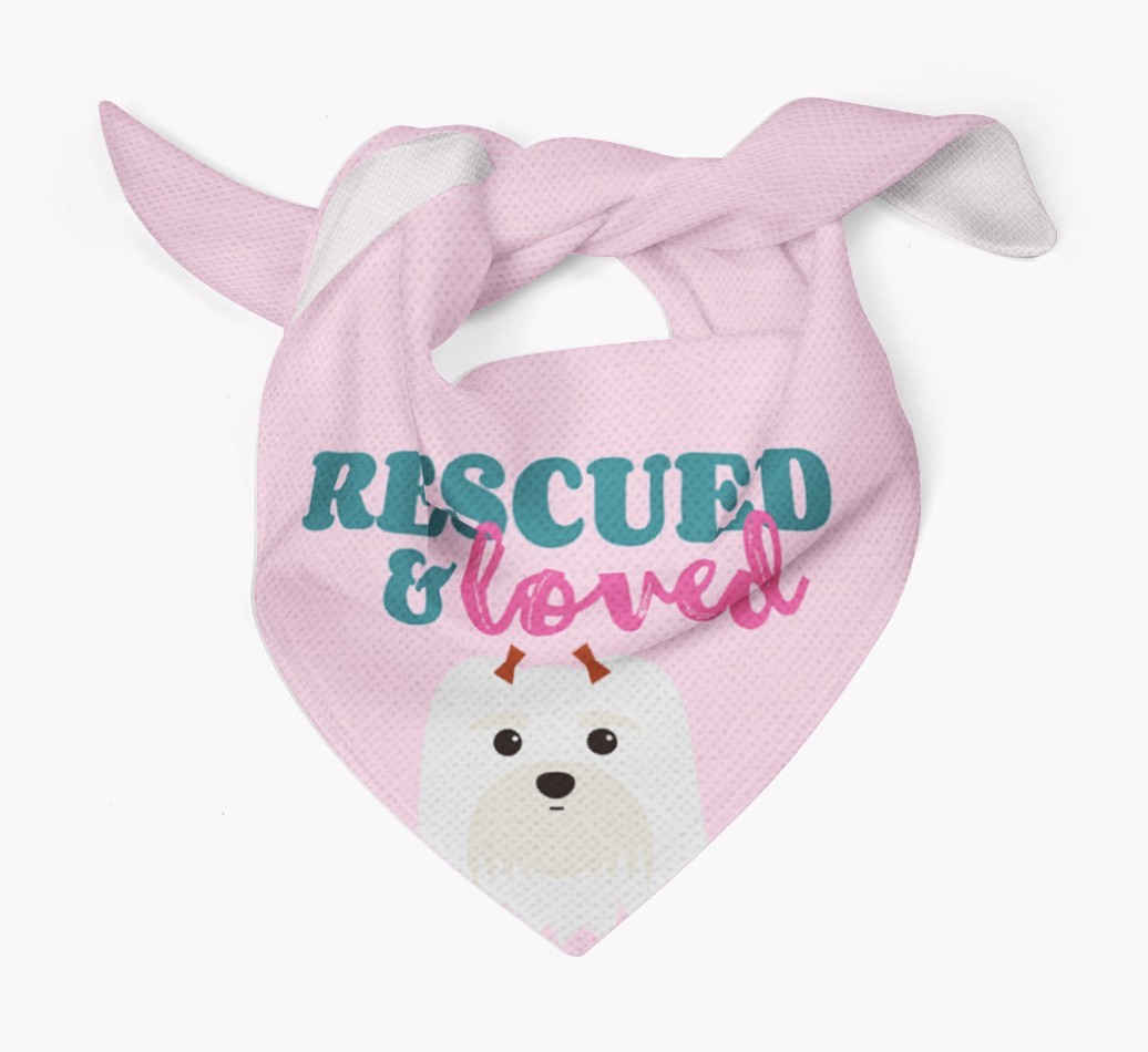 'Rescued and Loved' - Personalised {breedFullName} Bandana