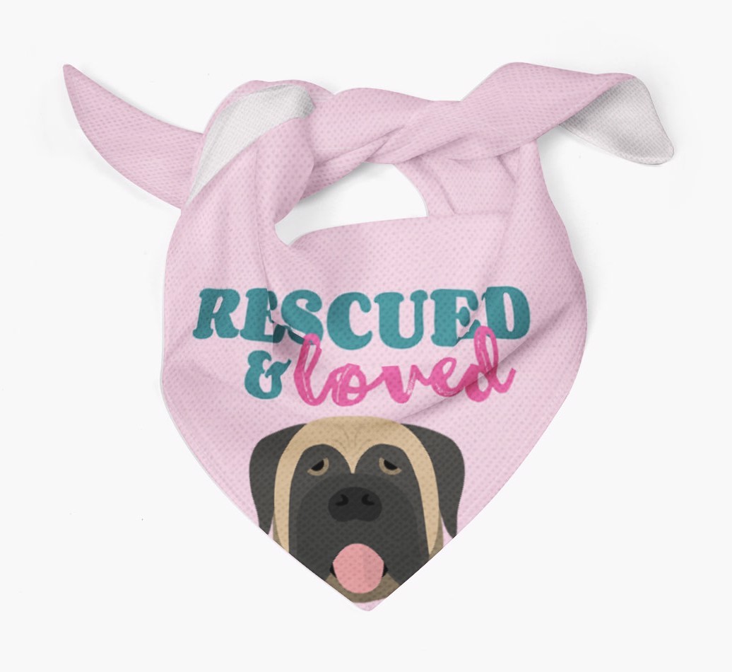 'Rescued and Loved' - Personalised {breedFullName} Bandana