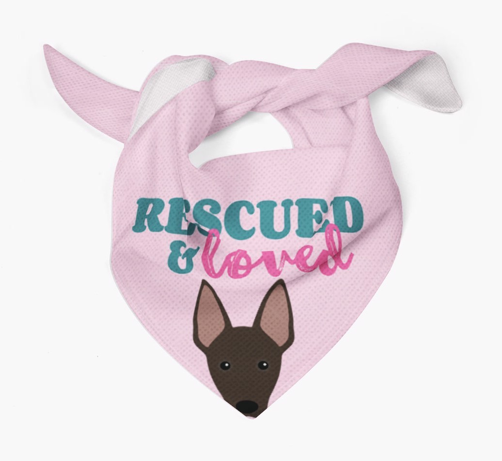 'Rescued and Loved' - Personalised {breedFullName} Bandana