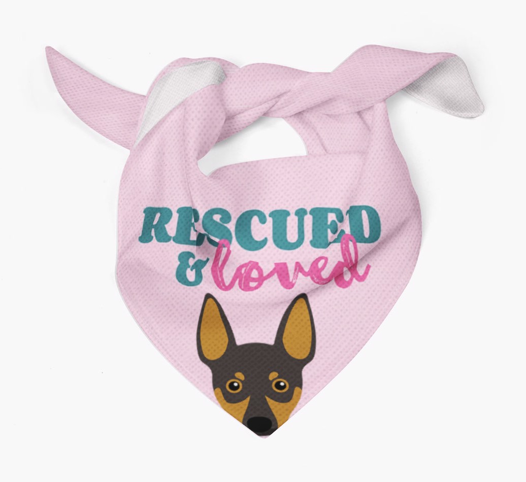 'Rescued and Loved' - Personalised {breedFullName} Bandana