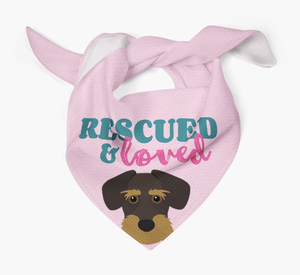 'Rescued and Loved' - Personalised {breedFullName} Bandana