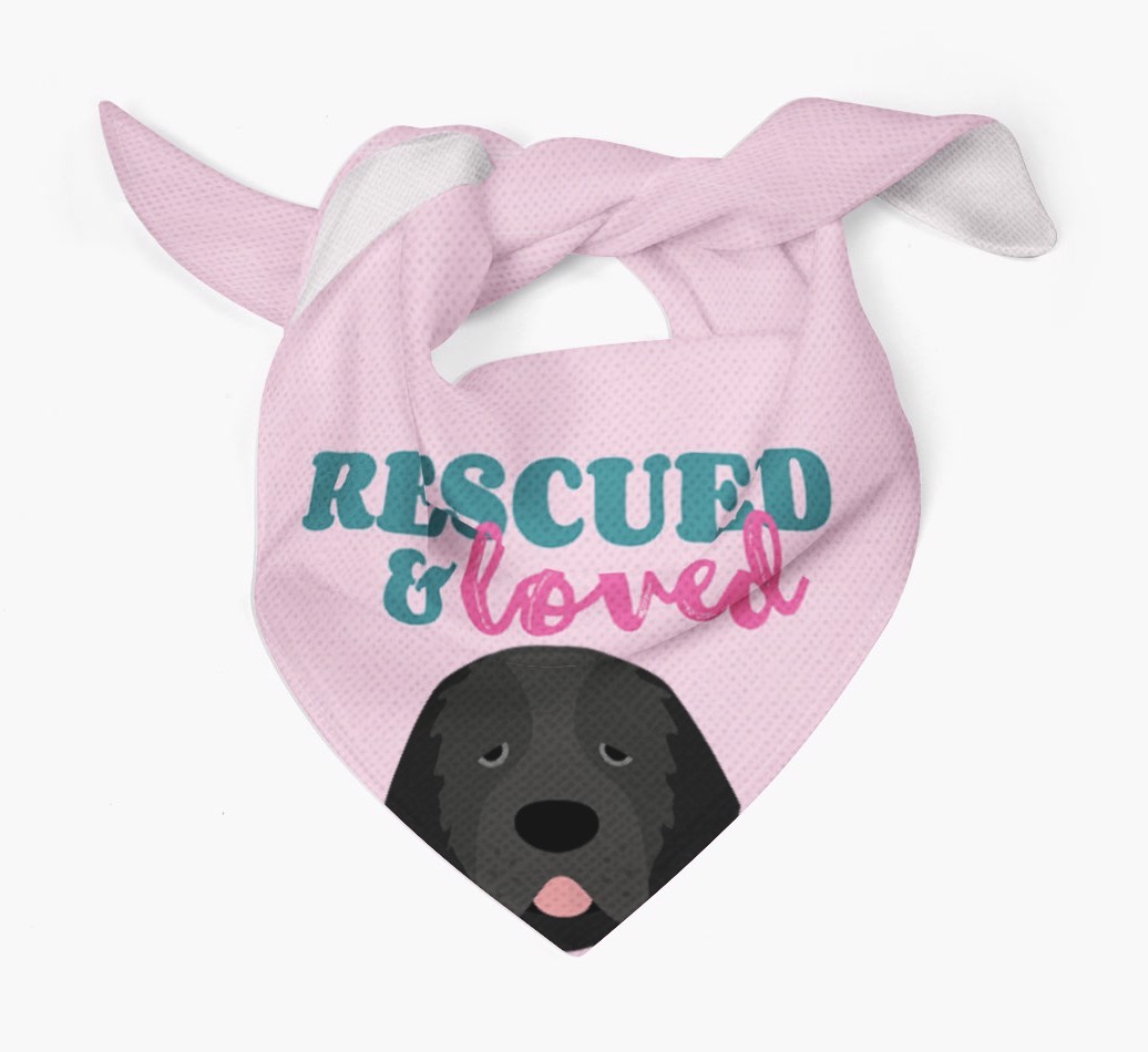'Rescued and Loved' - Personalised {breedFullName} Bandana