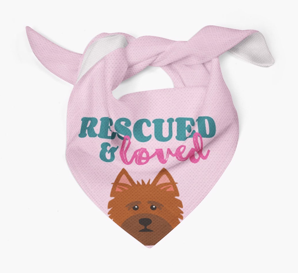 'Rescued and Loved' - Personalised {breedFullName} Bandana