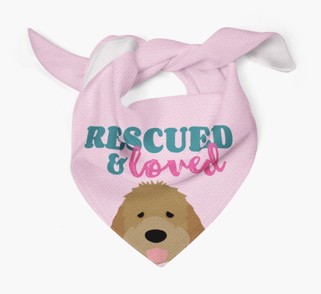 'Rescued and Loved' - Personalised {breedFullName} Bandana