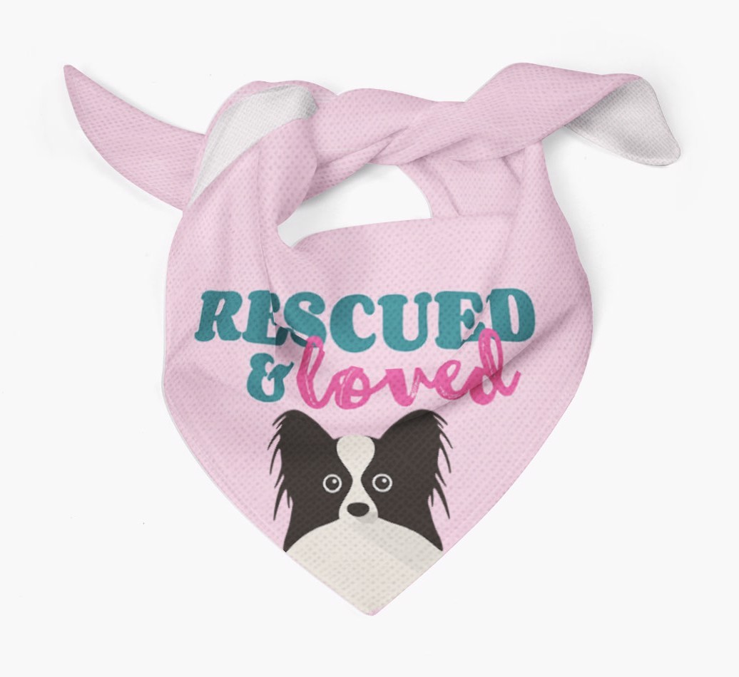 'Rescued and Loved' - Personalised {breedFullName} Bandana