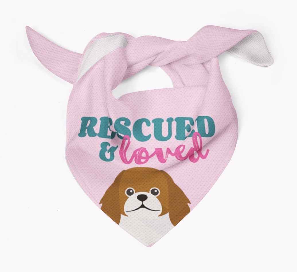 'Rescued and Loved' - Personalised {breedFullName} Bandana