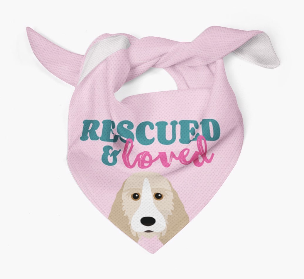 'Rescued and Loved' - Personalised {breedFullName} Bandana