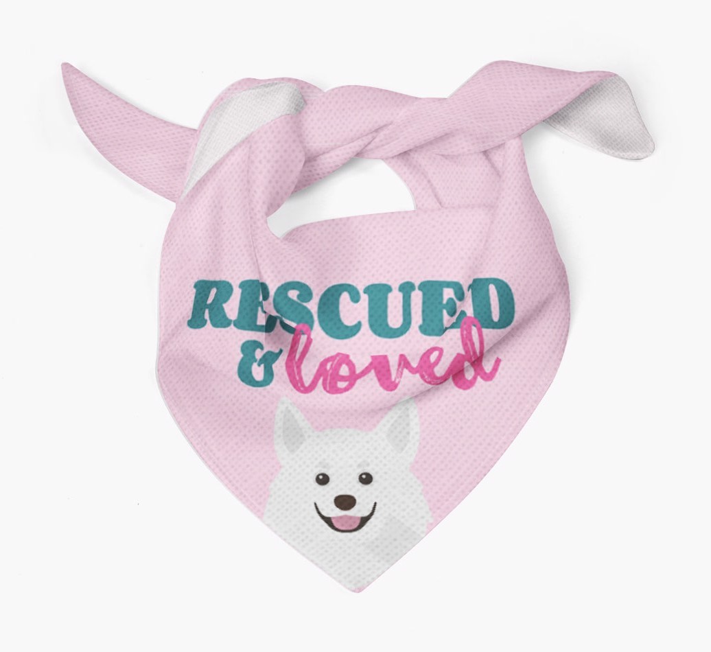 'Rescued and Loved' - Personalised {breedFullName} Bandana
