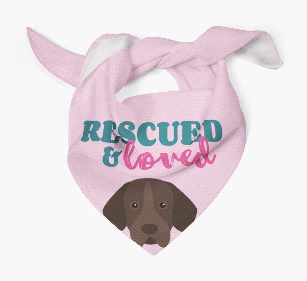 'Rescued and Loved' - Personalised {breedFullName} Bandana