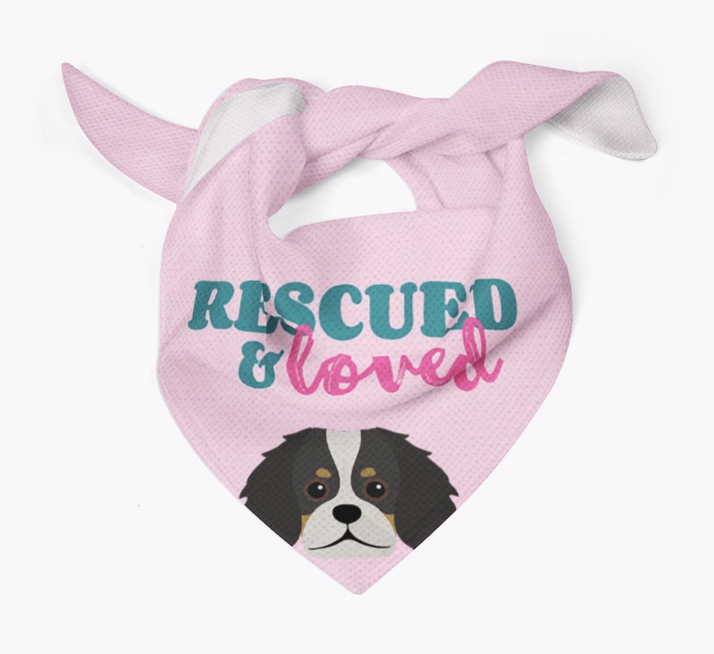 'Rescued and Loved' - Personalised {breedFullName} Bandana