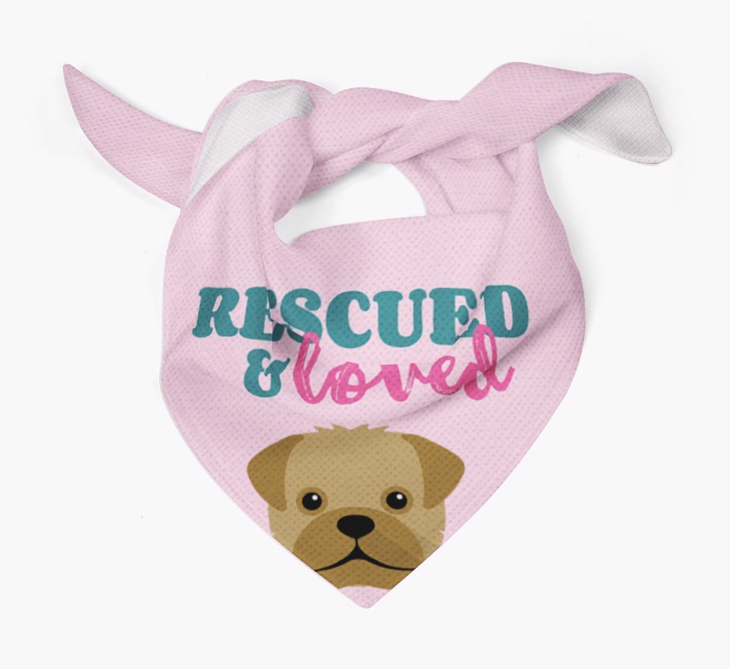 'Rescued and Loved' - Personalised {breedFullName} Bandana