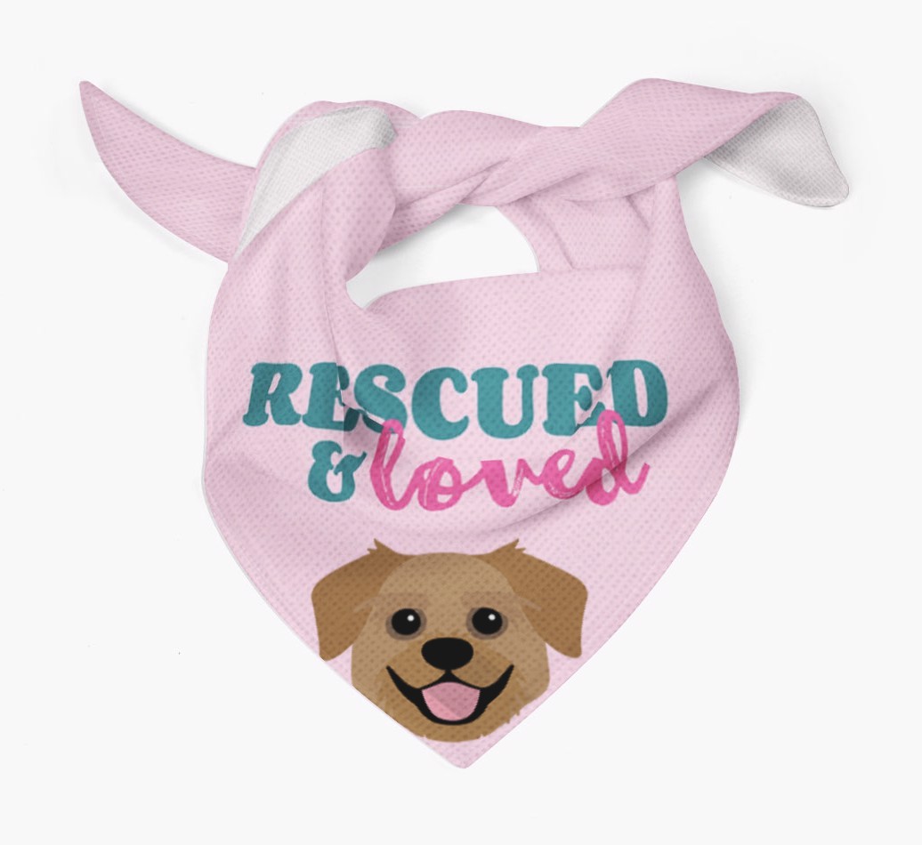 'Rescued and Loved' - Personalised {breedFullName} Bandana