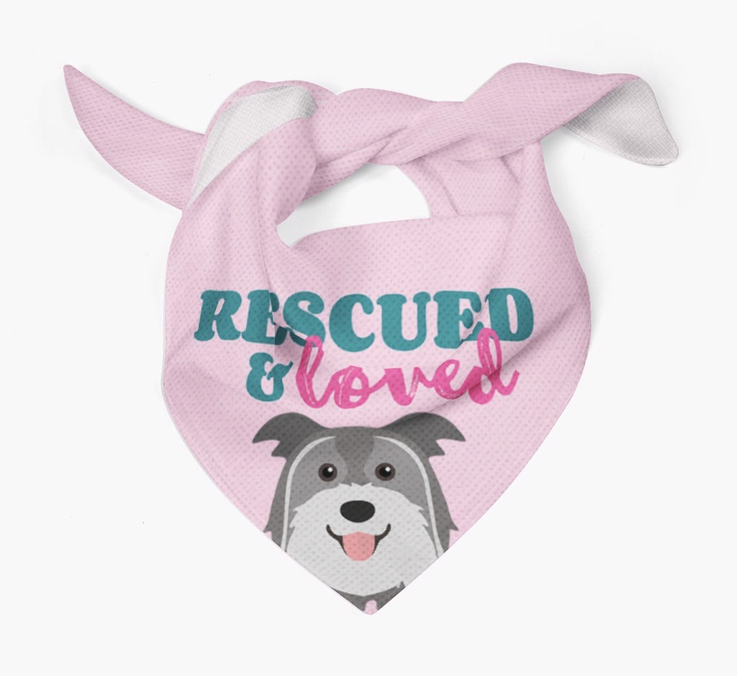 'Rescued and Loved' - Personalised {breedFullName} Bandana