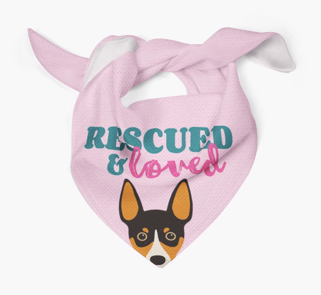 'Rescued and Loved' - Personalised {breedFullName} Bandana