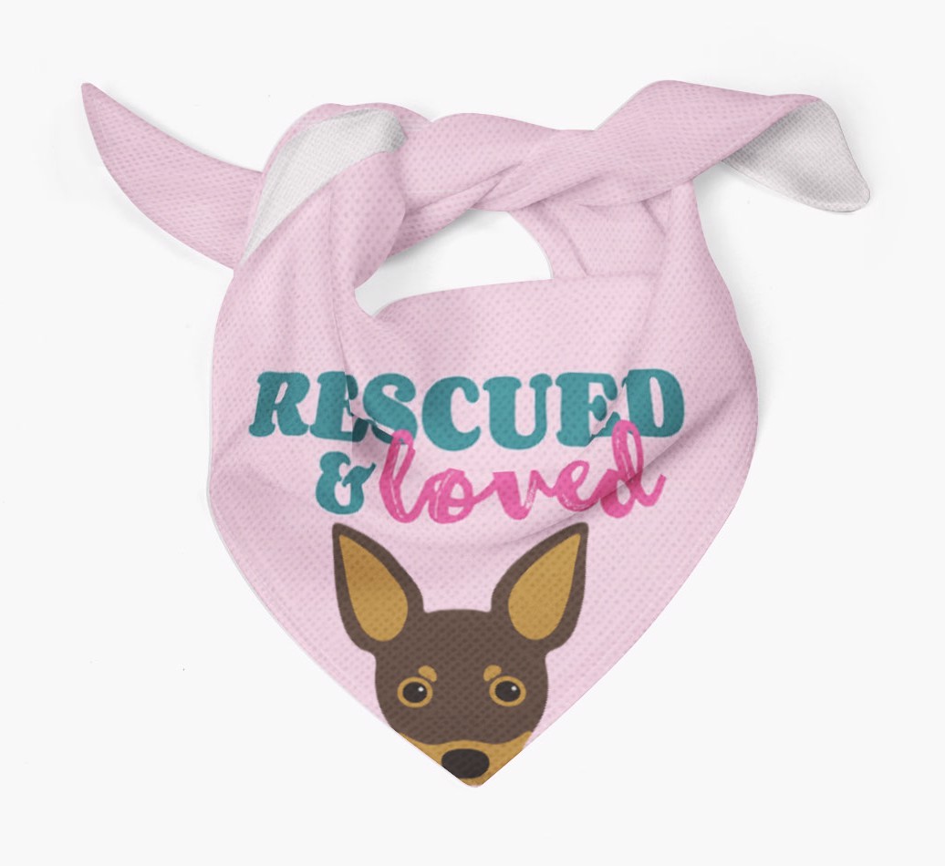 'Rescued and Loved' - Personalised {breedFullName} Bandana
