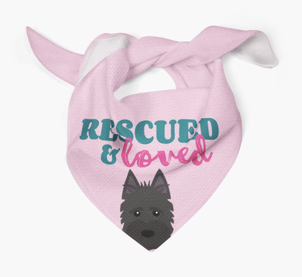 'Rescued and Loved' - Personalised {breedFullName} Bandana