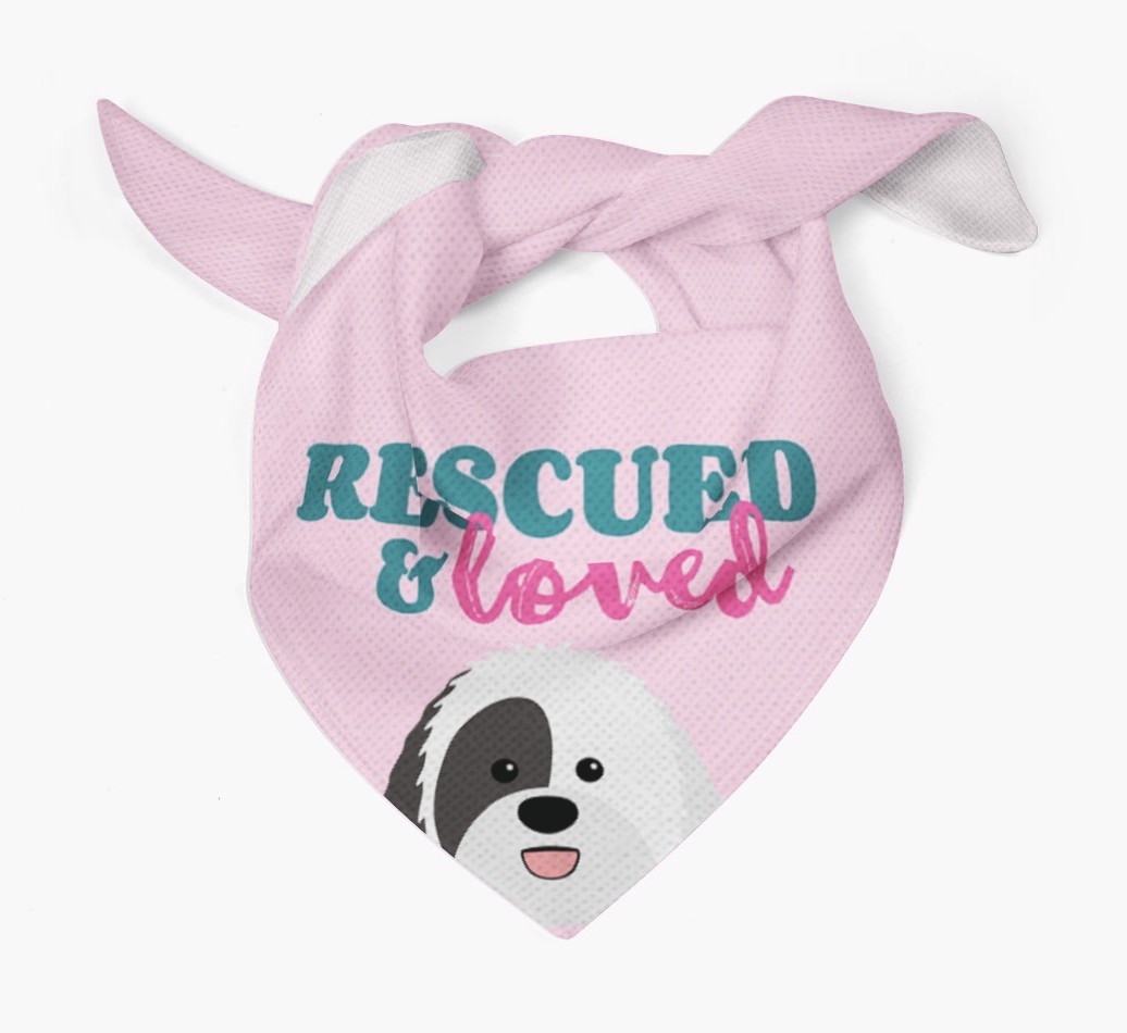'Rescued and Loved' - Personalised {breedFullName} Bandana