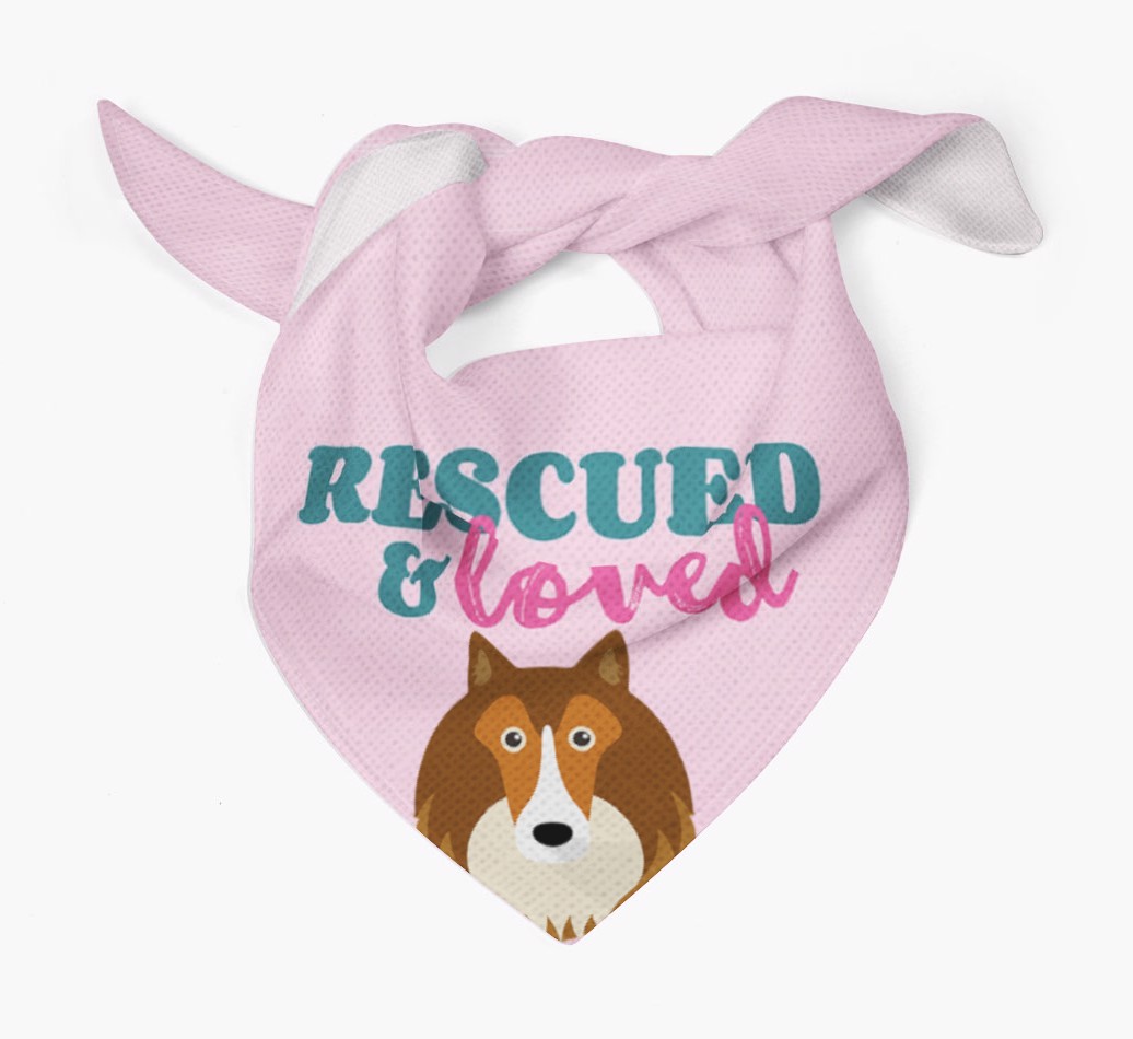 'Rescued and Loved' - Personalised {breedFullName} Bandana
