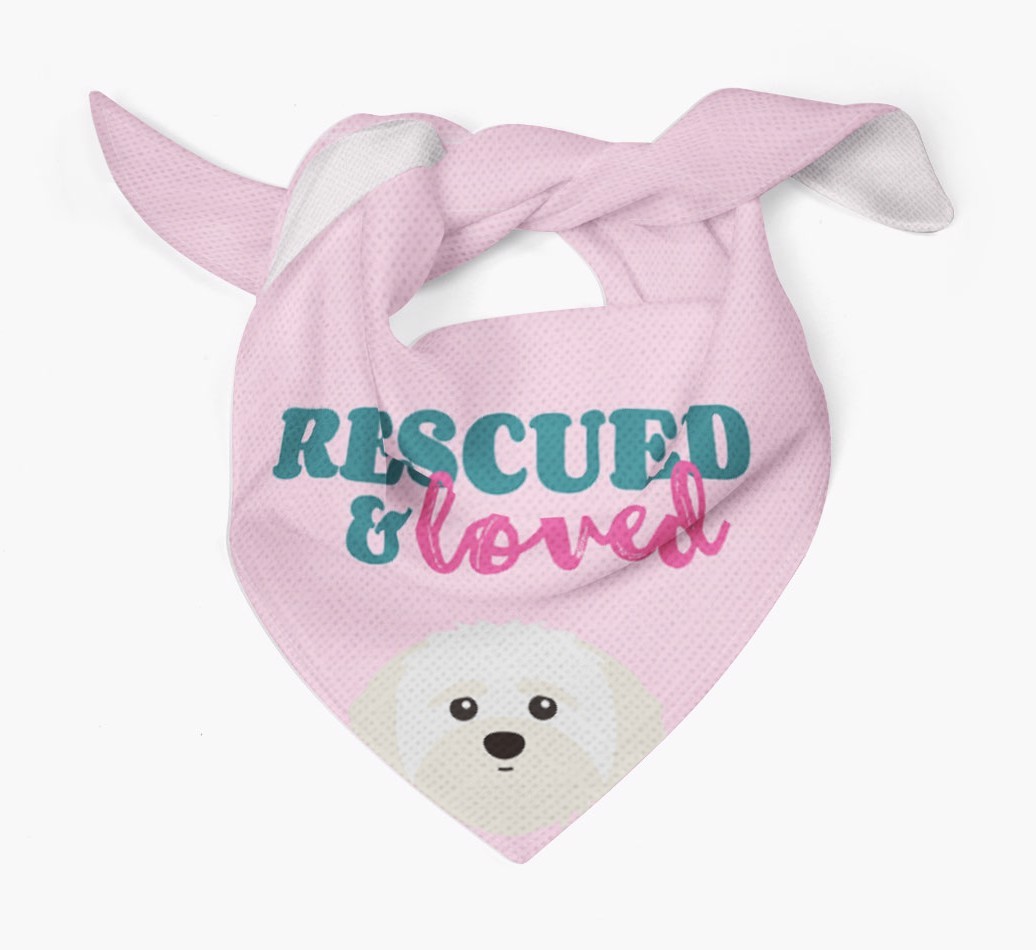 'Rescued and Loved' - Personalised {breedFullName} Bandana