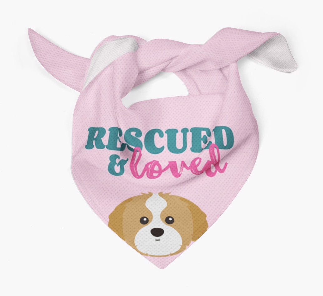 'Rescued and Loved' - Personalised {breedFullName} Bandana