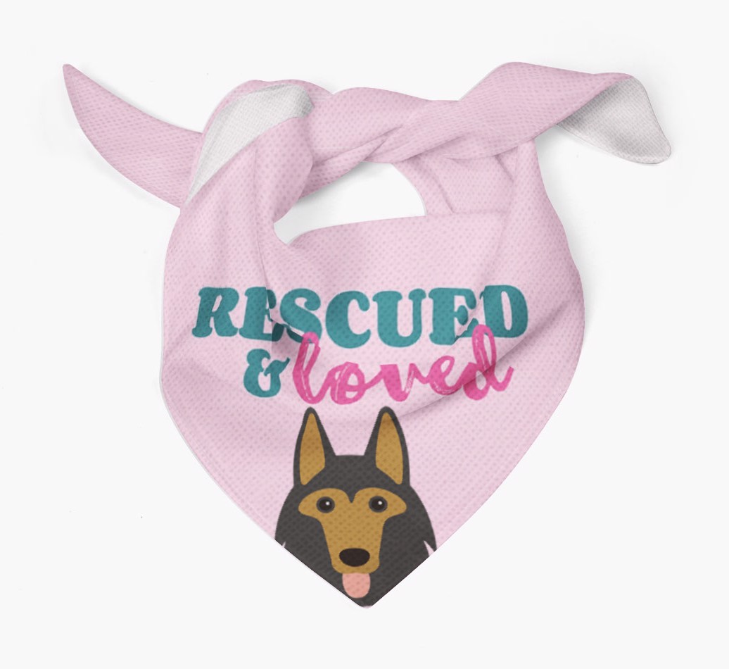 'Rescued and Loved' - Personalized {breedFullName} Bandana