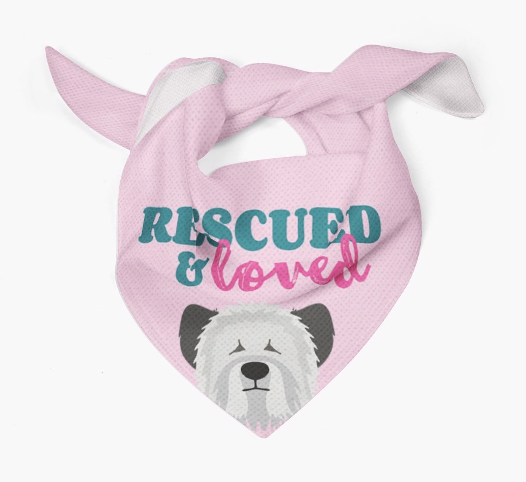 'Rescued and Loved' - Personalised {breedFullName} Bandana