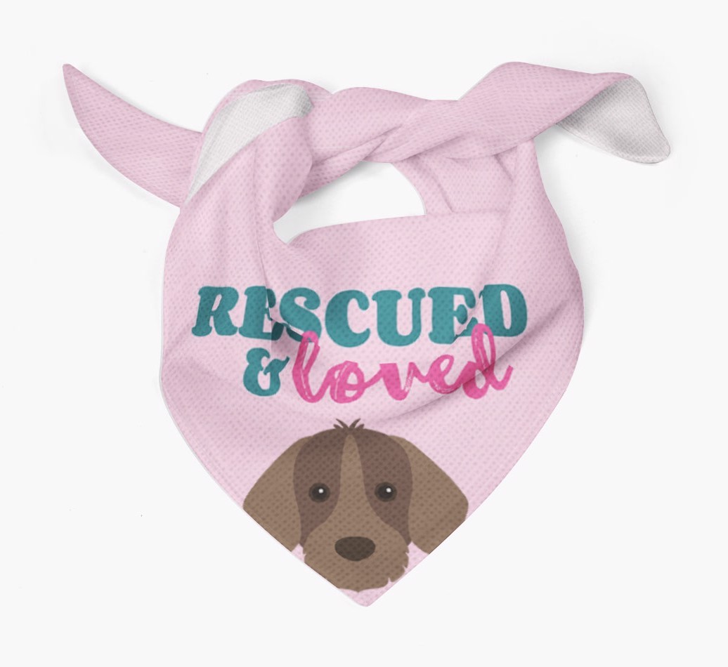 'Rescued and Loved' - Personalised {breedFullName} Bandana