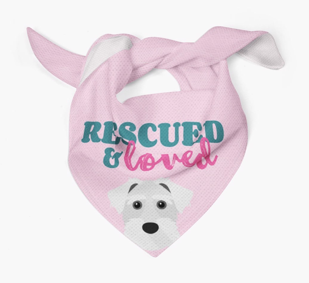 'Rescued and Loved' - Personalised {breedFullName} Bandana